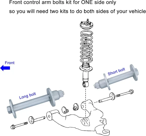 Vista 4 de Pernos de ajuste de punta inclinada de alineación delantera, kit de pernos de leva para brazo de control inferior compatible con Toyota Tundra
