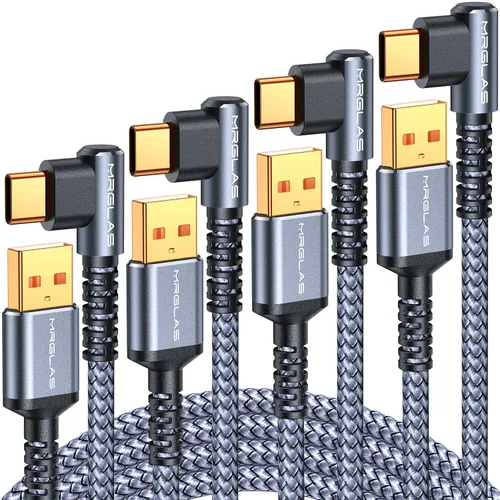 Vista 17 de MRGLAS Cable USB C 3.2A, cable USB a USBC (paquete de 4), cable de carga Gris