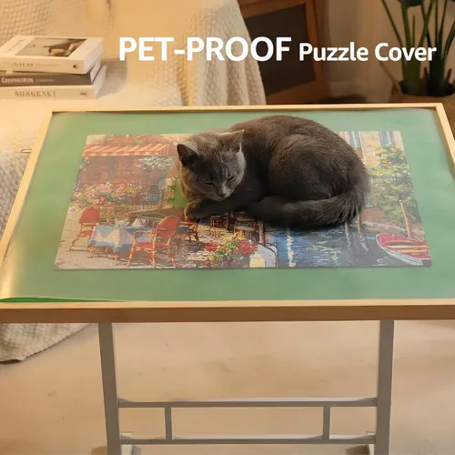 Vista 8 de Fanwer Mesa de rompecabezas de 1500 piezas con 4 cajones, mesa de rompecabezas con patas ajustables en ángulo y altura, mesas de rompecabezas