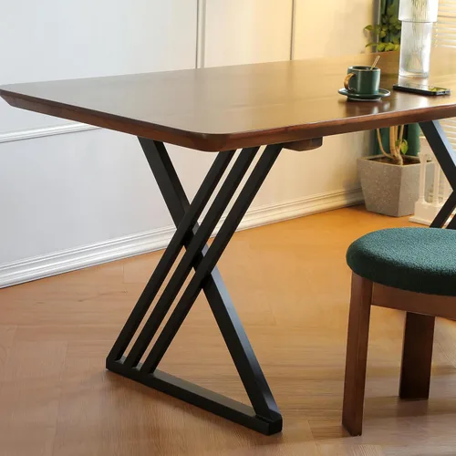 Vista 3 de Patas triangulares de metal de 28 pulgadas, base de escritorio resistente para bricolaje Heavy-duty Carbon Steel, Matte Black Finish
