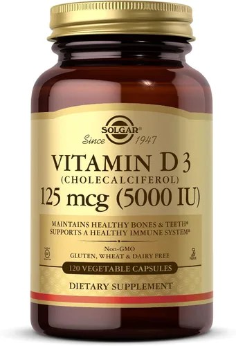 Vista 7 de Solgar - Vitamina D3 (colecalciferol) 125 MCG (5000 UI), 100 cápsulas blandas - Ayuda a mantener huesos y dientes sanos - Apoyo al sistema