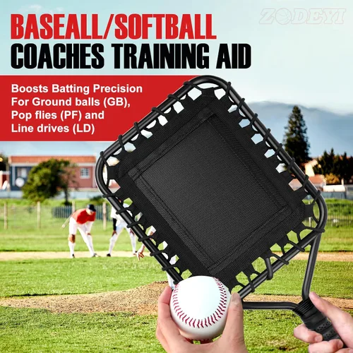 Vista 2 de Raqueta de béisbol para pelotas de mosca, tierra y unidades de línea. Bate fungo de softbol/béisbol para entrenadores y padres para ayudar