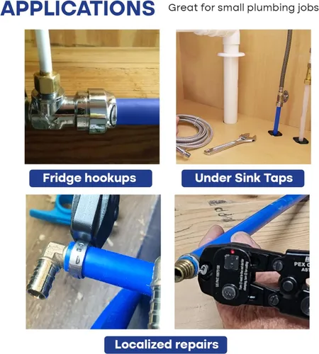 Vista 6 de SUPPLYGIANT Barra de tubo PEX-B de 1/2" x 4 pies, tubo Pex azul para tubería de agua potable de agua caliente
