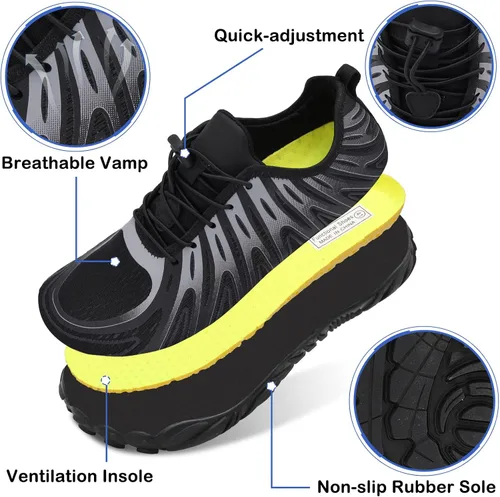 Vista 4 de Scurtain Unisex Mens Womens Athletic Hiking Water Shoes Quick Dry Barefoot Aqua Shoes Swim Shoes Beach Shoes with Drainage