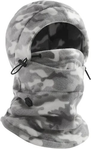 Vista 13 de Tough Headwear Pasamontañas de forro polar - Cubierta facial resistente al viento - Máscara de esquí para equipo de clima frío - Accesorios de Negro