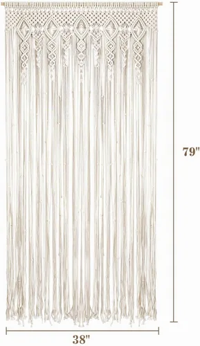 Vista 8 de Cortinas de macramé para decoración de pared, macramé para colgar