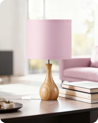 Vista 13 de LE09TLP205 - Juego de 2 lámparas de mesa de madera, lámpara de noche pequeña con pantalla de lino beige y base de madera natural oscura, lámpara