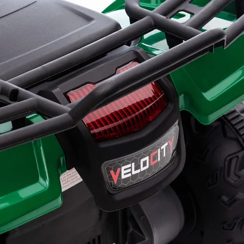 Vista 9 de Aosom Quad ATV eléctrico de 12 V para niños, vehículo de 4 ruedas, 4 km/h, con faro, música, MP3, neumáticos con tracción, batería, para niños de 3