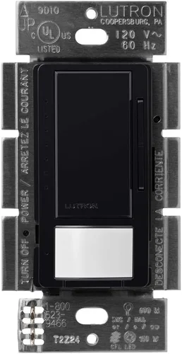 Vista 25 de Lutron Maestro Interruptor regulador con sensor de movimiento para baño, garaje, lavandería y armario, sensor de ocupación y ausencia