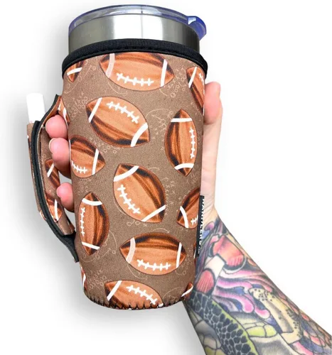 Vista 8 de Drink Handlers - Soporte para vaso de 20 a 27 onzas, funda de neopreno para café y té con asa, funda aislada y soporte para bebidas resistente al