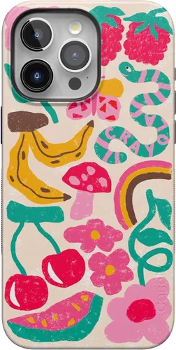 Vista 143 de Funda Casely para iPhone 15 Pro Max Todas las sonrisas Adhesivo de cara sonriente Compatible con MagSafe Diseño protector audaz