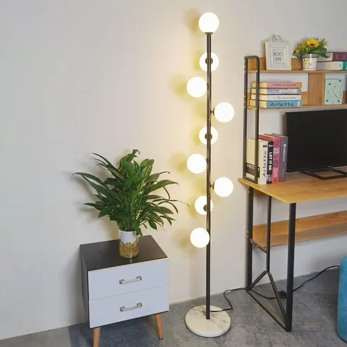 Vista 10 de Hsyile Lighting KU300198 Lámpara de pie elegante y acogedora moderna creativa para sala de estar, dormitorio, oficina, 9 luces