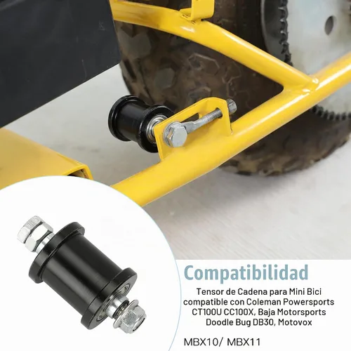Vista 2 de YOXUFA Tensor de Cadena de Mini Bicicleta con Rodillo de Reemplazo de 1-3/4" para Coleman CC100X CT100U Baja DB30 Doodlebug Motovox MBX10 MBX11