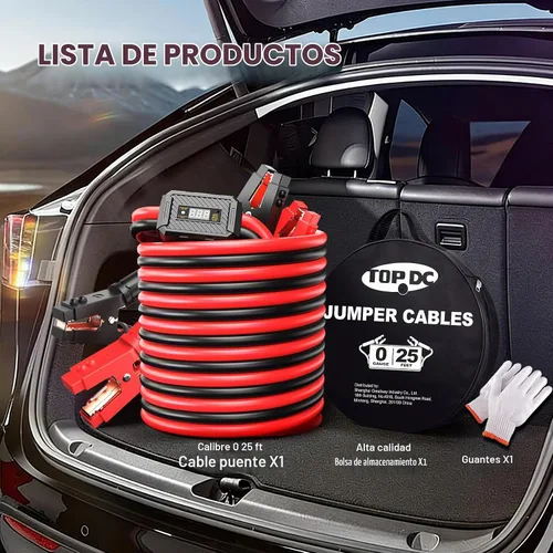 Vista 7 de TOPDC Cables de puente resistentes de 1000 amperios para batería de automóvil, cables resistentes para camiones diesel, kit de cables de puente
