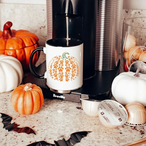 Vista 3 de Taza de Halloween Paws y calabaza para la temporada espeluznante, idea de regalo para Halloween y para los amantes de los perros