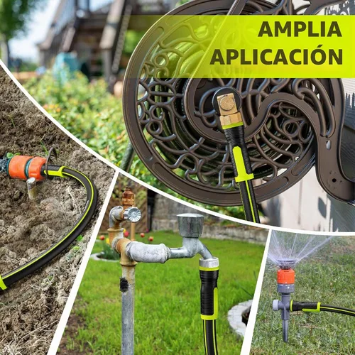 Vista 7 de Manguera de jardín de 3 pies, manguera de goma resistente de 5/8
