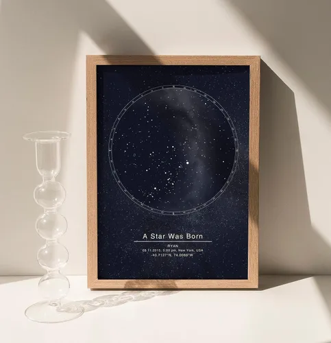 Vista 8 de Tablas de constelación de mapas estelares personalizados, póster personalizado con fecha de nombre de mapa de estrellas, regalo de cumpleaños