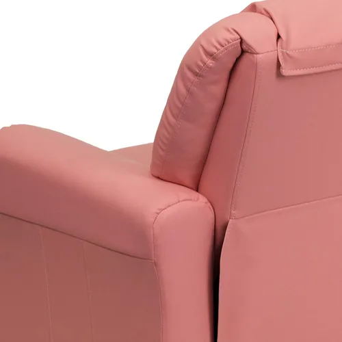 Vista 9 de EMMA + OLIVER Reclinable infantil de vinilo rosa con portavasos y reposacabezas rosado (Pink Vinyl)