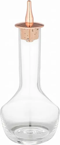 Vista 2 de Restaurantware Bar Lux - Botella amarga de 3.5 onzas, 1 vaso amargo de grado profesional, con tapa Dasher chapada en cobre para cócteles o postres