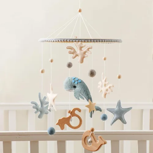 Vista 3 de let's make Brazo móvil de madera con diseño de pájaro para cuna, soporte para móvil de bebé de 30 pulgadas, colgador de móvil para bebé, decoración