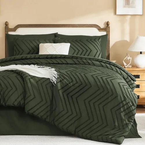 Vista 20 de Litanika Juego de edredón individual XL - 5 piezas Boho copetudo cama en una bolsa Azul Egeo