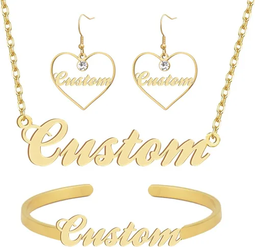Vista 337 de Personalized Custom Name Pendant Necklace Stainless Steel for Women