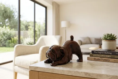 Vista 8 de Figura de bulldog inglés – Escultura de mejor amigo de Mans – Bonita estatua de perro de resina – Pisapapeles para decoración del hogar de oficina