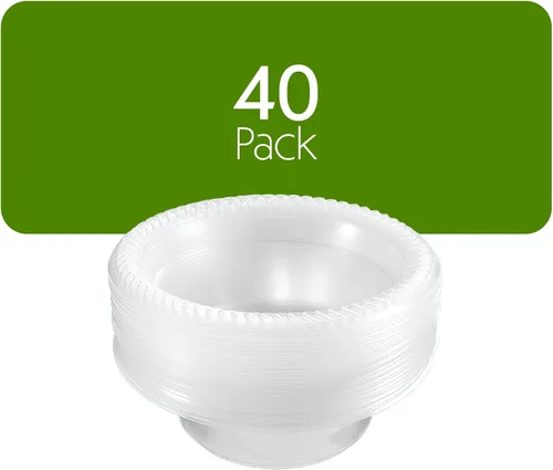 Vista 7 de PLASTICPRO Paquete de 40 tazones de plástico transparente de 5 onzas para sopa, duraderos, desechables, pequeños cuencos de plástico para fiestas