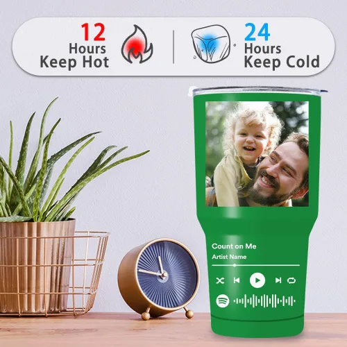 Vista 4 de Vaso personalizado con imágenes, vasos para amantes de la música con tapa, regalo personalizado para mejor amiga, novia, novio, 20 onzas, taza