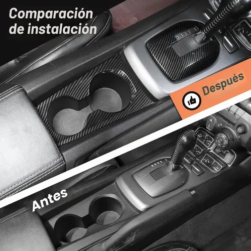 Vista 3 de JeCar Kit de moldura de panel de portavasos interior para Chevrolet Chevy Camaro 2010-2015 Accesorios interiores (fibra de carbono)