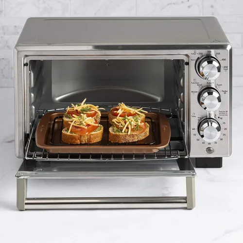 Vista 14 de Ecolution Juego de 4 utensilios antiadherentes para horno tostador, acero al carbono, fácil de limpiar y perfecto para porciones individuales, cobre