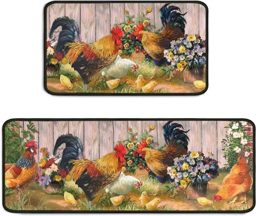 Vista 13 de Juego de 2 alfombras de cocina de mal de ojo, psicodélicas, antideslizantes, impermeables, cómodas, para decoración del hogar, sala de estar, 17 x