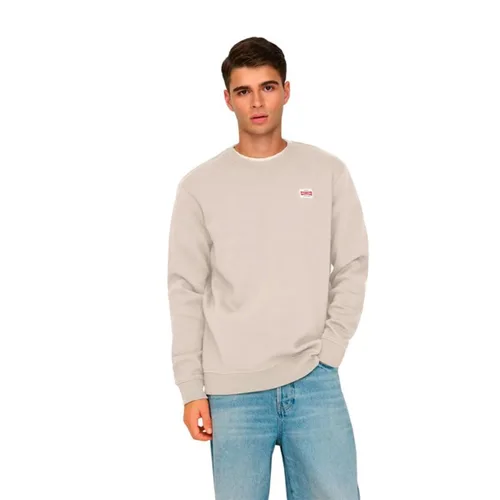 Vista 4 de Sudadera sin Capucha Hombre Only & Sons Onsdawson Reg Crew Vd Blanco