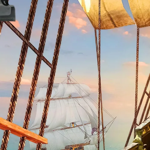 Vista 3 de Telón de fondo de barco pirata para fotografía, mapa del tesoro náutico, cubierta de madera vieja para niños y niños, suministros de feliz