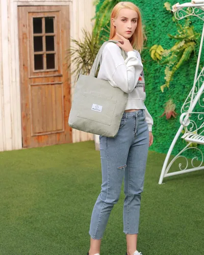 Vista 2 de Makukke Corduroy Totes Bag Women - Shoulder Hobo Bag Handbags Crossbody Bag Big Capacity Shopping Purses