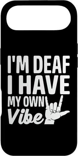 Vista 27 de Funda para iPhone 17 con texto en inglés «Sordo» con texto en inglés «Sordo» con texto «I'm Deaf. I Have My Own Vibe»