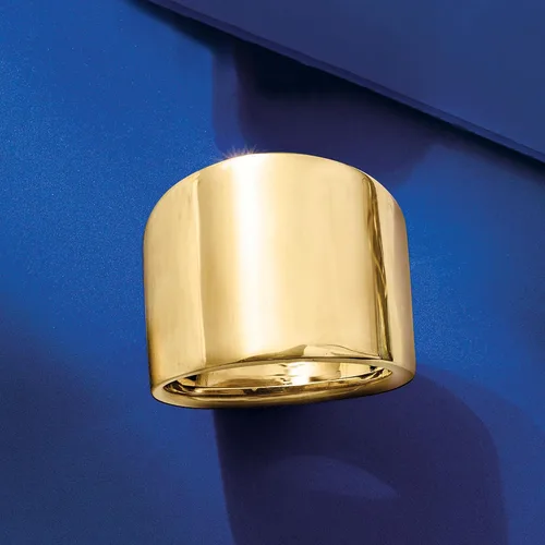 Vista 5 de Ross-Simons Italian 14kt Yellow Gold Wide Polished Ring