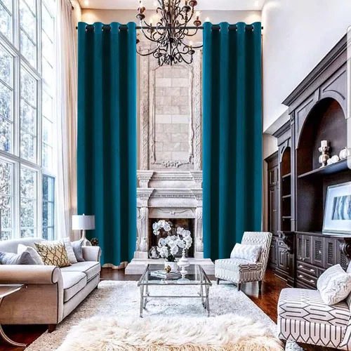 Vista 28 de Cortinas de lujo suaves de terciopelo extra largas, colección de franela hecha a medida Multicolor