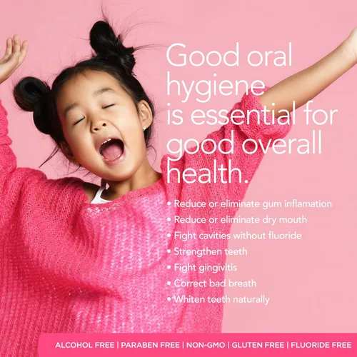 Vista 2 de ORL Enjuague bucal natural y orgánico para niños, formulado exclusivamente para limpiar la boca, blanquear tus dientes fortalecer el esmalte dental.
