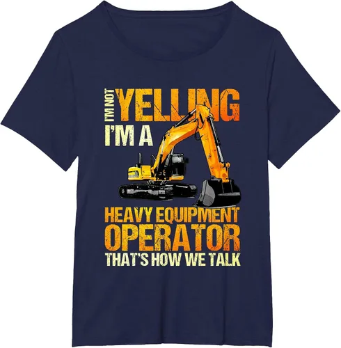 Vista 31 de Camiseta de la retroexcavadora de la construcción del operador del equipo pesado Asphalt Grey