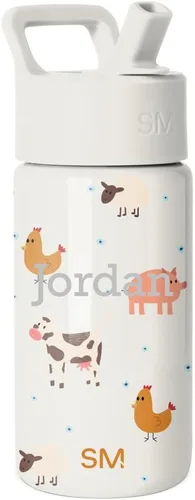 Vista 48 de Simple Modern - Botella de agua para niños y vaso para niños pequeños, 14 onzas, lazos Insulated Stainless Steel Toddler Water Bottle, Kids