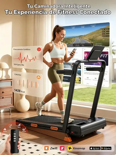 Vista 6 de Almohadilla para caminar inclinada 17% con barra de mango, cintas de correr