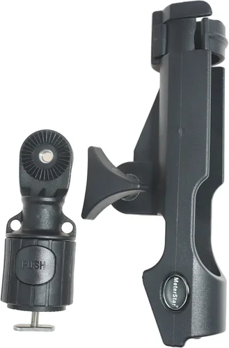 Vista 5 de Soporte para caña de pescar de 360 grados con soporte para caña de pescar, soporte de caña con kit de base de montaje en riel con accesorios