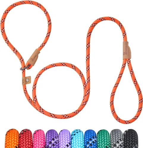 Vista 13 de Correa Deslizante de 5 Pies para Perro, Correa de Cuerda Resistente para Perros Pequeños, Medianos y Grandes, Correa de Entrenamiento Sin Tirones