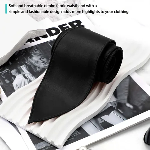 Vista 6 de Cinturón Obi ajustable para mujer con diseño de agujero deslizante, moderno, cómodo y versátil