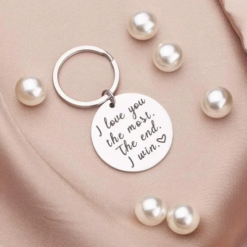 Vista 5 de Llavero para pareja, regalo para él y ella para novia, novio, esposa, regalo de aniversario, cumpleaños, boda, regalo de esposa, Hubby, día de San