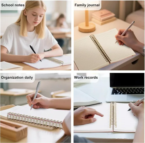 Vista 8 de Yoment B5 - Cuaderno de espiral con rayas universitarias de 7.3" x 10.15", diario de 300 páginas, cuadernos de espiral rayados con papel grueso