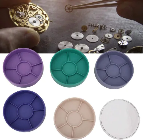 Vista 4 de Piezas de reloj de 5 capas Caja de almacenamiento Herramientas de reloj Contenedor de almacenamiento Tornillo Componente Movimiento Piezas