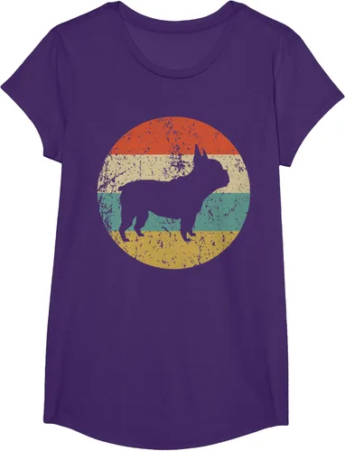 Vista 17 de Camiseta de perro retro de Bulldog Francés Negro