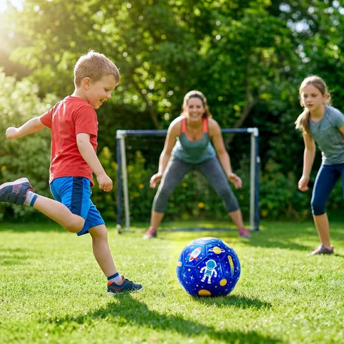 Vista 5 de Balón de fútbol tamaño 4, tamaño 3, tamaño 2 con bomba desinflada, juguetes de dinosaurio de unicornio con purpurina para niños pequeños